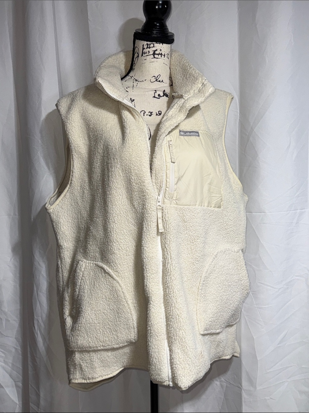 Columbia Cream Sherpa Fleece Vest
